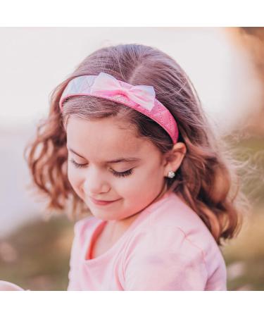 FROG SAC Pink Iridescent Bow Headband for Girls - Cute Quilted Wide Hair Band for Kids and Toddlers - Buy Online on GoSupps.com