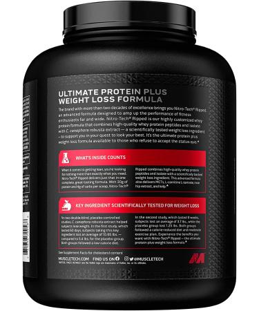 Muscletech Nitro-Tech Ripped Protein Powder 4lbs | Whey Protein Isolate for Weight Loss | Chocolate Fudge Brownie Flavor | 42 Servings - Buy Online on GoSupps.com