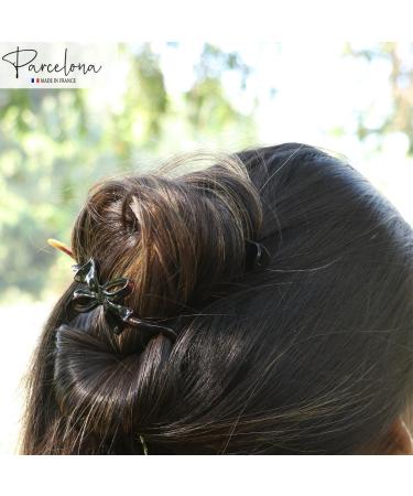 Parcelona French Twist n Clip Bow Tortoise Shell Celluloid Acetate Hair Clips (Set of 2) - Buy Online on GoSupps.com