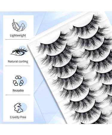 Natural Look Soft Mink False Eyelashes - 10 Pairs | Fluffy, Reusable, Flexible - Buy Online on GoSupps.com