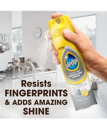 Pledge Expert Care Stainless Steel Cleaner Aerosol Spray - Lemon Scent 9.7 oz | Superior Shine & Protection for Your Home - Buy Online on GoSupps.com