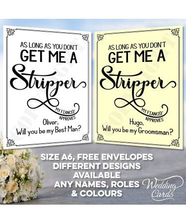 Funny Will You Be My Bridesmaid Cards | Maid Matron Flower Girl & Usher Invitations (Get Me A Stripper Kraft Paper 280 g/m ) - Buy Online on GoSupps.com