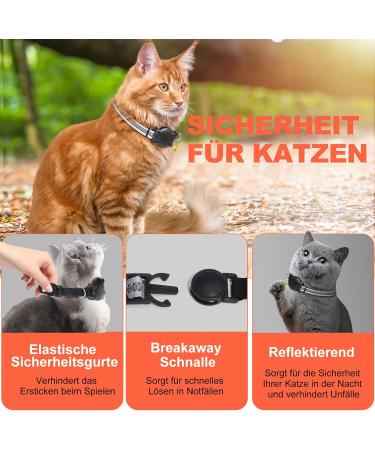 Waterproof Airtag Cat Collar - Reflective Gray XS (18-23cm) with Safety Lock & Elastic for Kittens & Small Dogs - Buy Online on GoSupps.com
