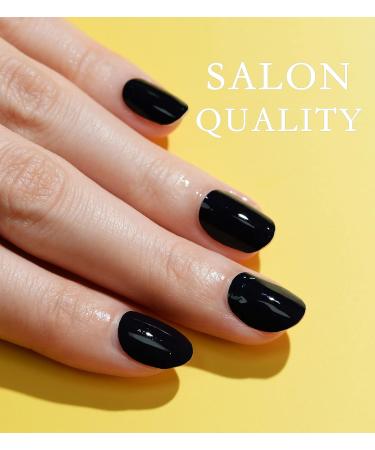 Long Lasting Halloween Black Nail Polish Strips - 20 Gel Nail Wraps | Easy Apply & Remove Salon Quality Nail Stickers - Buy Online on GoSupps.com