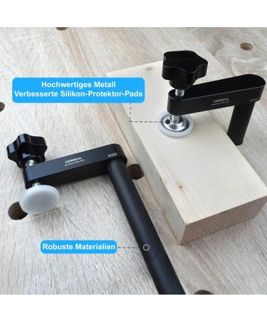 2-Pack Adjustable Extended Hold-Down Clamps for 20mm Woodworking Workbench - Durable Aluminum Alloy - Buy Online on GoSupps.com