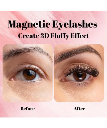 Buy Magnetic Eyelashes Kit - Glue Free 2 Pairs of 3D Thick False Lashes with Applicator | Durable & Lightweight Natural Look - Buy Online on GoSupps.com