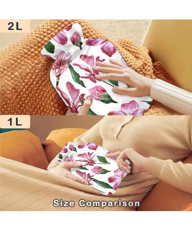NAANLE Japanese Cherry Blossom Transparent Hot Water Bottle - 2L Large Perfect for Menstrual Cramps Relief & Heat Therapy - Buy Online on GoSupps.com