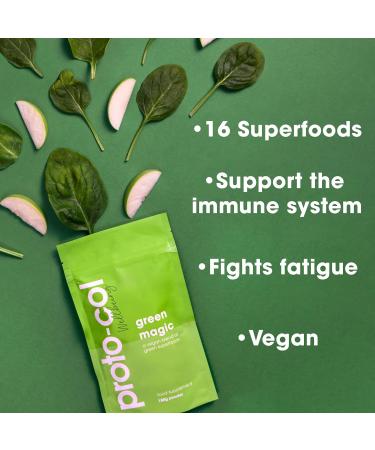 Proto-col Green Magic - Vegan Spirulina & Chlorella Super Greens Powder - 180g Pouch - Buy Online on GoSupps.com
