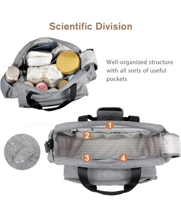 SONARIN Convertible Baby Changing Bag with Folding Crib - Waterproof Large Capacity Nappy Changing Tote Bag - Travel Diaper Bag with Changing Mat in Grey - Buy Online on GoSupps.com