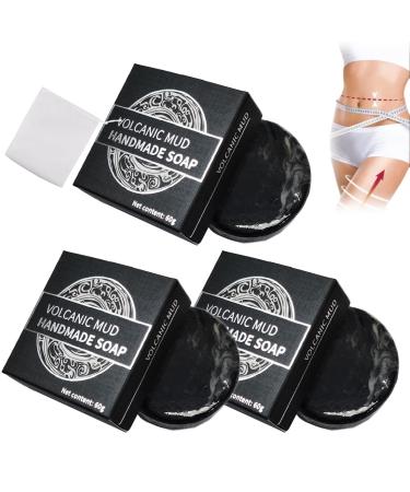 Coffee soap piece made of volcanic sound soap piece made of volcanic sound volcanic hand and body soap for face body all skin types natural soap for men and women (3 pc)