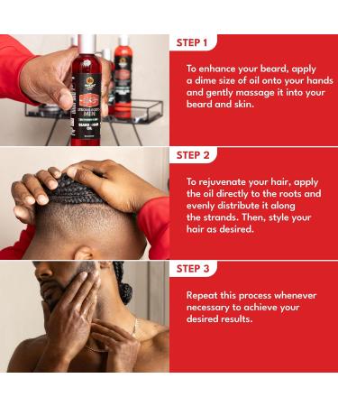 Strong Roots Men Beard & Hair Oil - Grooming Moisturizing Conditioner Promotes Growth Itch Relief Jamaican Black Castor Oil & Red Pimento - Buy Online on GoSupps.com