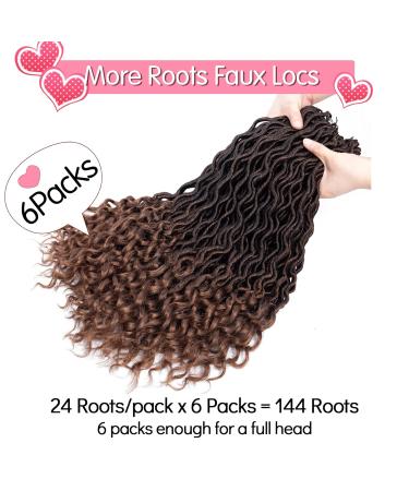 Karida Goddess Locs Crochet Hair 18 Inch 6 Packs Wavy Faux Locs T30 for Black Women - Curly Ends - Pack of 6 - Buy Online on GoSupps.com