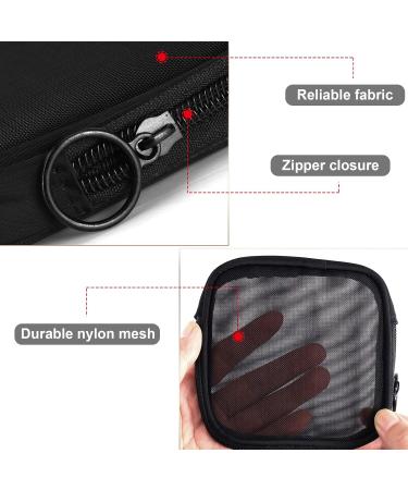 Weewooday 4-Pack Small Mesh Makeup Bags with Zipper - Mini Portable Toiletry Pouch Set for Daily Essentials - Black 4.52x4.52x0.78 Inch - Buy Online on GoSupps.com
