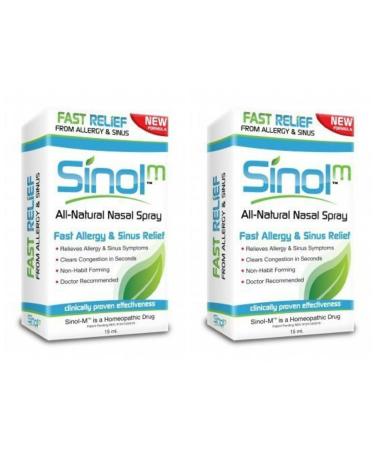 Sinol-M Allergy & Sinus Relief Spray 15 ml (Pack of 2)
