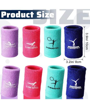 Kids Sports Wristbands Set | Colorful Sweatbands for Gym | Polyester Cotton Wrist Bands | Pink Navy Light Purple Turquoise - 4 Pairs - Buy Online on GoSupps.com