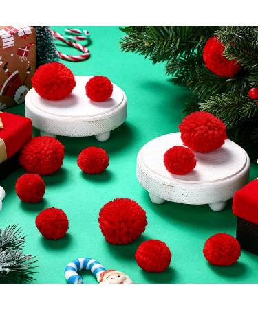 Syhood 30 Pcs Yarn Pom Poms Set - 20 x 1 Inch, 10 x 1.5 Inches Red Pompom Balls for Christmas Crafts and Xmas Party Decor - Buy Online on GoSupps.com
