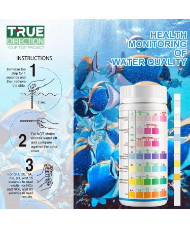 TrueDirection 7-in-1 Aquarium Test Strips - 100 pcs for Freshwater & Fish Pond | Accurate Water Quality Testing (pH Hardness Nitrate Nitrite Chlorine) - Buy Online on GoSupps.com