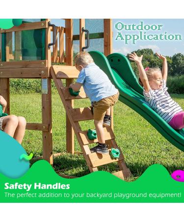 Set of 2 Playground Handles for Kids Safety - Black | Swing Set Hand Grips for Playset, Climbing Frame, Jungle Gym, Play House - Buy Online on GoSupps.com