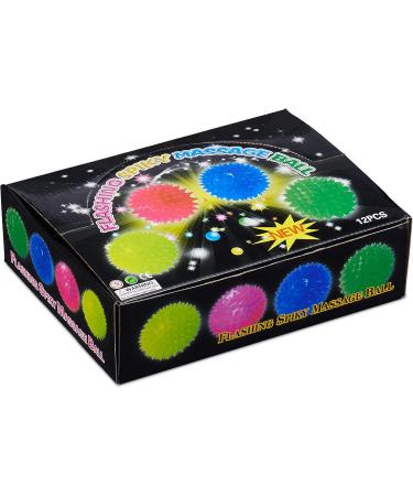 Relaxdays 10024328 LED Hedgehog Ball Set of 12 | Luminous Bouncy & Flashing Spiked Balls - 6.5 cm | International Shipping Available - Buy Online on GoSupps.com