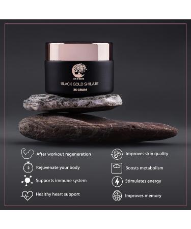 Life and Earth Organic Pure Shilajit Resin 25g with Measuring Spoon - Natural Energy & Immune Support Supplement - Buy Online on GoSupps.com