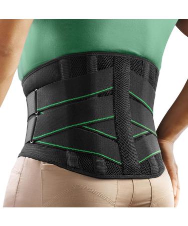 Freeetoo back support belts with 7 metal supports comfortable back bandage for men and women with a removable 3D lumbar cushion to the lower back lws breathable back belt for work and sport XXL (waist: 130-165cm) black