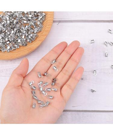 304 Stainless Steel Fold Over Cord Ends 3x8mm - 100 Pieces | Jewelry Making Connectors - Buy Online on GoSupps.com