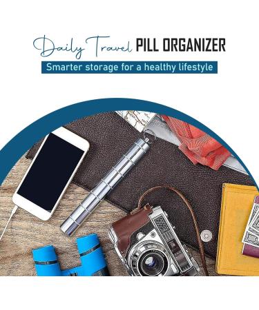 Weekly Pill Organizer - Aluminum 7 Day Travel & Daily Medication Organizer for Fish Oil Vitamins & Supplements (Black - Buy Online on GoSupps.com