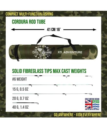 X5 Series Travel Fishing Rod & Reels Combo - Compact Multifunctional 5 Techniques - Perfect for Spin & Fly Fishing - Buy Online on GoSupps.com