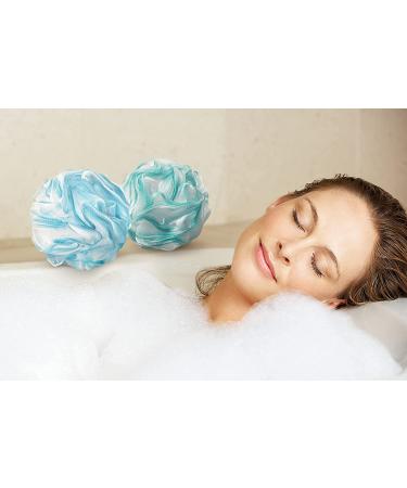 XL Loofah Bath Sponge Set - 4 Pack White w/ Color Accents - Extra Large 75g Soft Mesh Loufa Puff - Exfoliating Luffa Body Scrubber for Women & Men - Long-Handle Body Exfoliator by La Paix - Buy Online on GoSupps.com