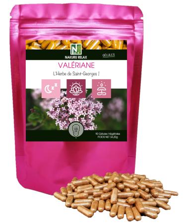 NAKURU | Valerian | Relax Range | Made in France | “St. George’s Herb!” (90 Vegetable Capsules of 380mg/Net Weight: 34g)