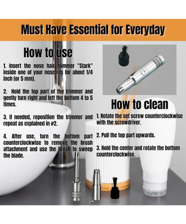 ECCLES3 Stark Manual Nose Hair Trimmer | Battery-Free Wet/Dry Easy to Clean Improved Rotating Blades - International Shipping Available - Buy Online on GoSupps.com
