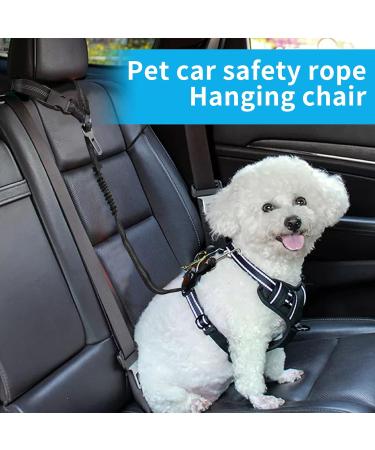 Adjustable Safety Crockery Dog Strap - Heavy Duty 360 Rotary Nylon Carabiner for Secure Pet Seating | Black Base Type - Buy Online on GoSupps.com