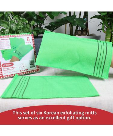 Korean Exfoliating Bath Washcloths 6-Pack XL Size 9.9x5.5 | Viscose Rayon Towel for Soft Skin | Body Scrub Mitt Glove | Korea Made - Buy Online on GoSupps.com