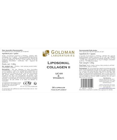 Liposomal Collagen 2 - UC-II & Vitamin C - Goldman Laboratories - Skin - Joint - Cartilage - 30 Capsules - Buy Online on GoSupps.com