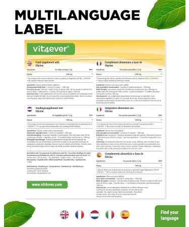 Glycine Pure 1100g - 100% Vegan Amino Acid Powder | Additive-Free & Laboratory Tested | Includes Measuring Spoon - Buy Online on GoSupps.com