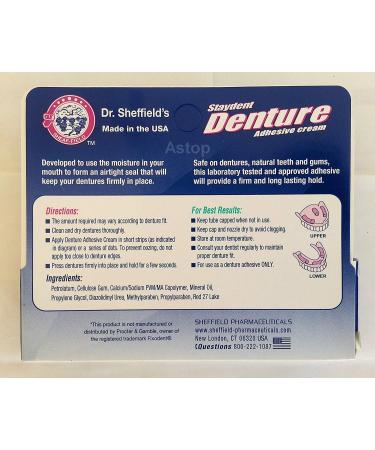 Dr. Sheffield's STAYDENT Extra Strength Denture Adhesive Cream 0.85 oz - Secure Hold and Comfort - Buy Online on GoSupps.com