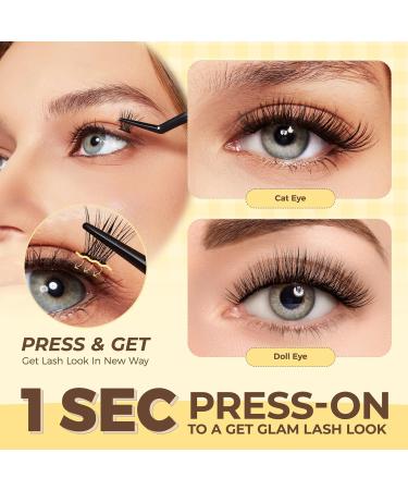 LASHVIEW Self Adhesive Lash Clusters - Natural 10-16mm Press-On Eyelashes Kit with Tweezers | No Glue Needed | 40PC Individual Lash Extensions - Buy Online on GoSupps.com