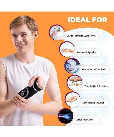 SNUG360 Adjustable Wrist Brace with Splint for Carpal Tunnel & Arthritis - Right Hand Support with Removable Aluminum Splint - Buy Online on GoSupps.com