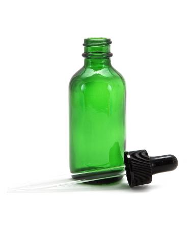 Vivalpex 12 Count Green 2 oz Glass Bottles with Glass Eye Dropper - Perfect for Essential Oils & DIY Projects | International Shipping Available - Buy Online on GoSupps.com
