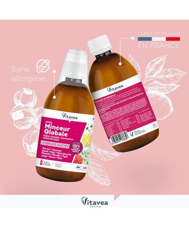 Vitavea - Extra Slimming Global - Powerful Fat Burner Food Supplement - 10 Active Slimming Weight Loss including Guarana Green Tea Mate - 500 ml - 10 Day Treatment - Made in France - Buy Online on GoSupps.com