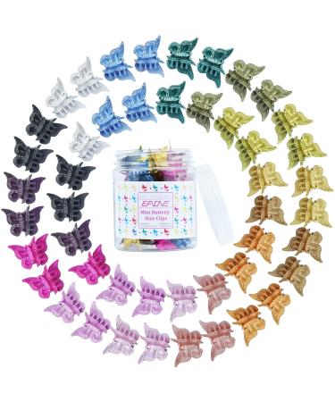 EAONE 50 Pieces Butterfly Hair Clips Metallic Color Hair Clips Mini Cute Clips Hair Accessories for 90s 2000s Girls and Women with Box Package