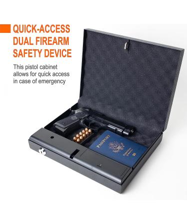 Z ZLJUAN Portable Gun Safe Box for Pistols  Pistols Safes  Gun Safes  Quick-Access Handgun Safe with Biometric Fingerprint&Digital Key Pad for Nightstand&Car&Home&Office - Buy Online on GoSupps.com