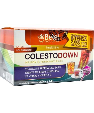 Premium Colestodown Tea by Betel Natural - Healthy Cholesterol Levels - 24 Tea Bags