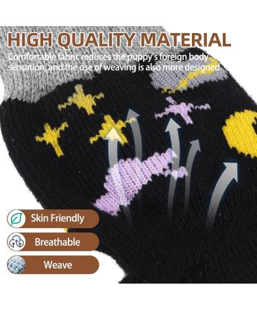 Pupeck Dog Socks - Anti-Slide Paw Protection for All Dog Sizes | 3 Pairs + 6 Pack | Summer Heat & Hardwood Floor Safety | Black Star & Moon Design - Buy Online on GoSupps.com
