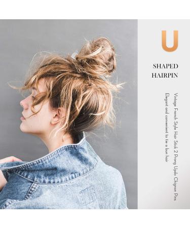 6-Piece Tortoise Shell U-Shaped Hairpin Set for Women - French Style Updo Hair Stick Forks for Chignon Hairstyles - Buy Online on GoSupps.com