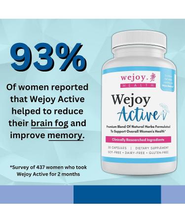 WEJOY Active: Lions Mane Menopause Supplement for Women - Supports Brain Fog, Joint Pain, Memory, Immunity & Clarity - Buy Online on GoSupps.com