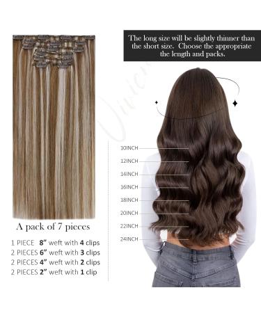 Vivien Clip In Extensions - Real Hair 16 inch Highlighted Blonde & Light Brown 120g | Premium Quality Clip-in Hair Extensions - Buy Online on GoSupps.com