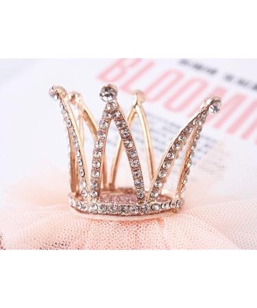 Girl's Diamond Crown Hair Pin - Princess Flower Rhinestone Tiara Party Accessory - Buy Online on GoSupps.com