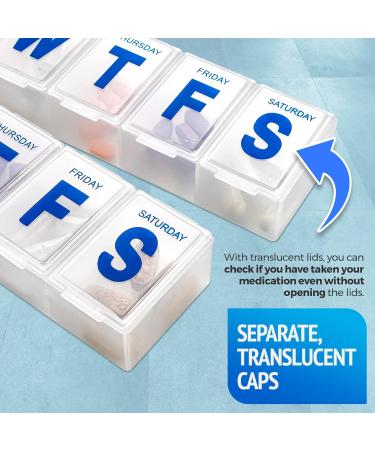 Extra Large Weekly Pill Organizer - Easy-to-Read Vitamin & Medicine Planner Box for Daily Use | International Shipping - Buy Online on GoSupps.com