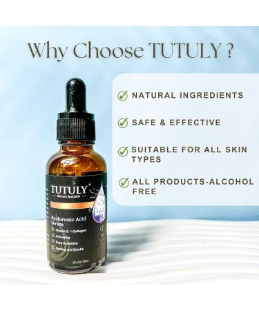 TUTULY Hyaluronic Acid with Pro-Xylane Vitamin E Hydrolyzed Collagen Niacinamide and Aloe Vera - Moisturizing Anti-Aging and Fine Lines Increase Collagen Firming 30ml - Buy Online on GoSupps.com